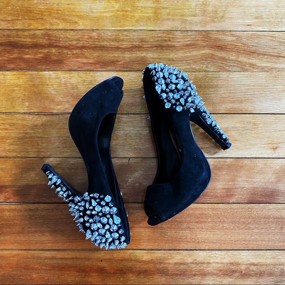 Michael Brand Rhinestone Open Toe Pump - Picture 2 of 4